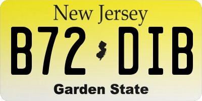 NJ license plate B72DIB