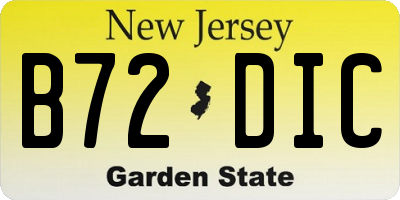 NJ license plate B72DIC