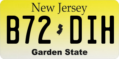 NJ license plate B72DIH