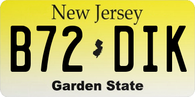 NJ license plate B72DIK