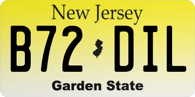 NJ license plate B72DIL