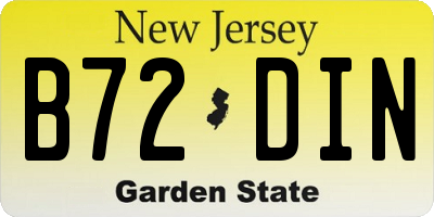 NJ license plate B72DIN
