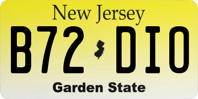 NJ license plate B72DIO