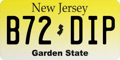 NJ license plate B72DIP
