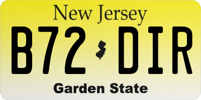 NJ license plate B72DIR