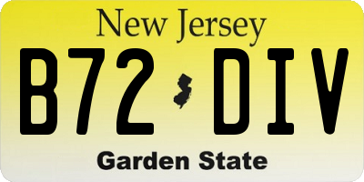 NJ license plate B72DIV