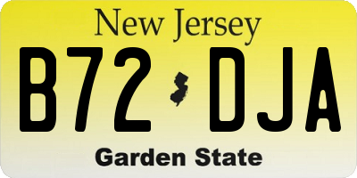 NJ license plate B72DJA