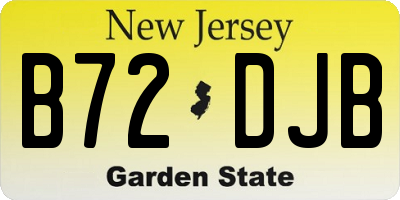 NJ license plate B72DJB