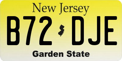NJ license plate B72DJE