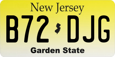NJ license plate B72DJG