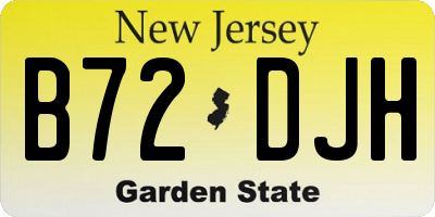 NJ license plate B72DJH
