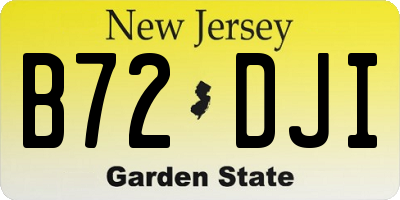 NJ license plate B72DJI