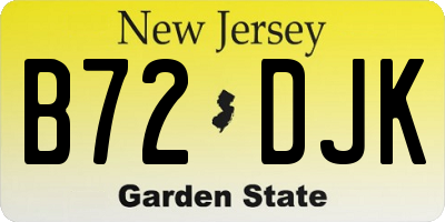 NJ license plate B72DJK