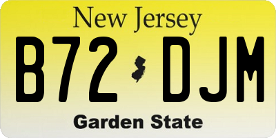 NJ license plate B72DJM
