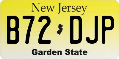 NJ license plate B72DJP