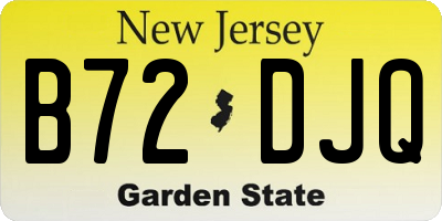 NJ license plate B72DJQ