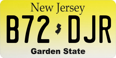 NJ license plate B72DJR