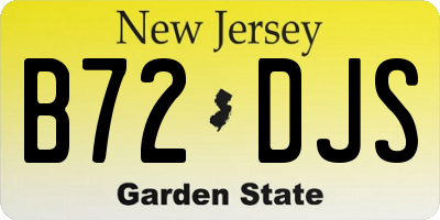 NJ license plate B72DJS
