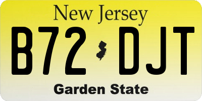 NJ license plate B72DJT