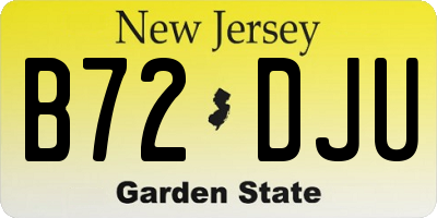 NJ license plate B72DJU