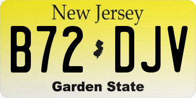 NJ license plate B72DJV