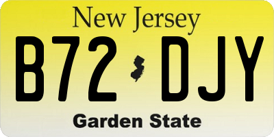 NJ license plate B72DJY