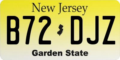 NJ license plate B72DJZ