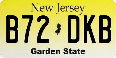 NJ license plate B72DKB