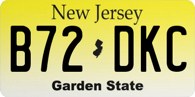 NJ license plate B72DKC