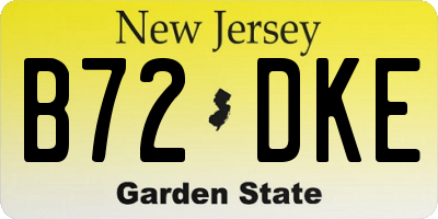 NJ license plate B72DKE