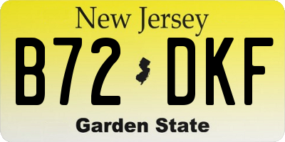 NJ license plate B72DKF