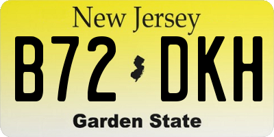 NJ license plate B72DKH