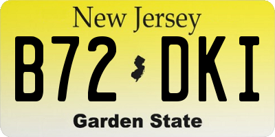 NJ license plate B72DKI