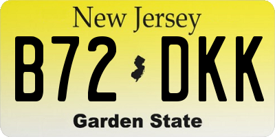 NJ license plate B72DKK