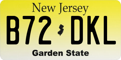 NJ license plate B72DKL