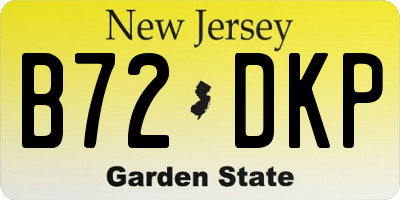 NJ license plate B72DKP