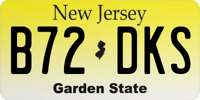 NJ license plate B72DKS