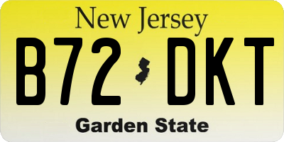 NJ license plate B72DKT