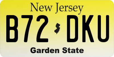NJ license plate B72DKU