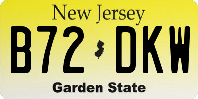 NJ license plate B72DKW