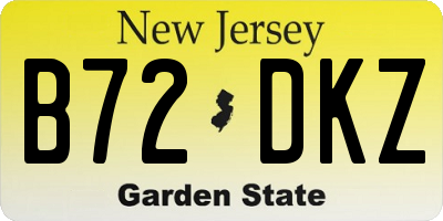 NJ license plate B72DKZ