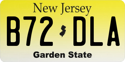 NJ license plate B72DLA