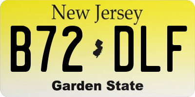 NJ license plate B72DLF