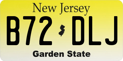 NJ license plate B72DLJ