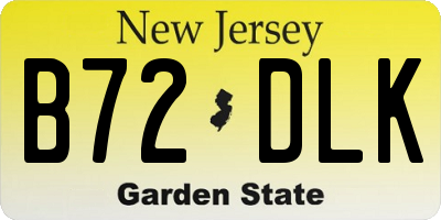 NJ license plate B72DLK