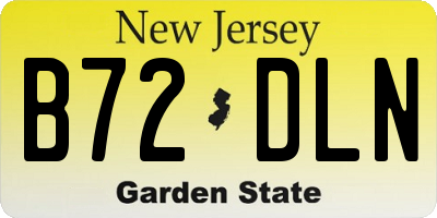 NJ license plate B72DLN