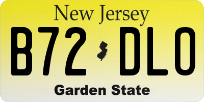 NJ license plate B72DLO