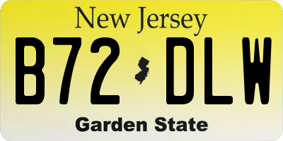 NJ license plate B72DLW