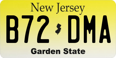 NJ license plate B72DMA
