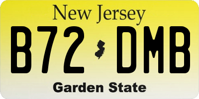 NJ license plate B72DMB